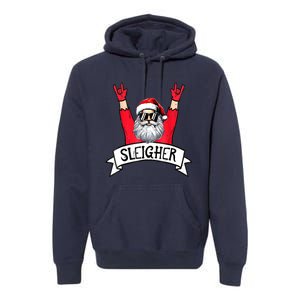 Christmas Sleigher Funny Santa Rock Xmas Rocker Gift Premium Hoodie