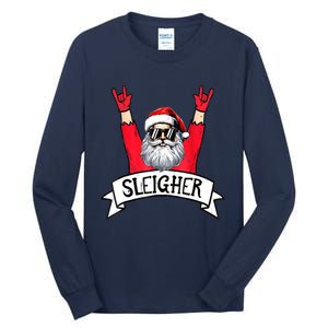 Christmas Sleigher Funny Santa Rock Xmas Rocker Gift Tall Long Sleeve T-Shirt