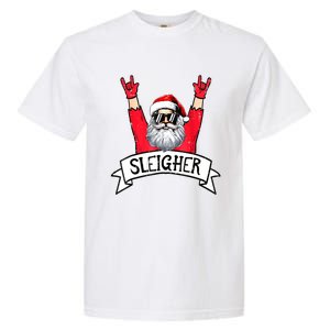 Christmas Sleigher Funny Santa Rock Xmas Rocker Gift Garment-Dyed Heavyweight T-Shirt