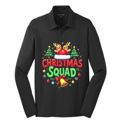 Christmas Squad Family Matching Xmas Christmas Pajamas Silk Touch Performance Long Sleeve Polo