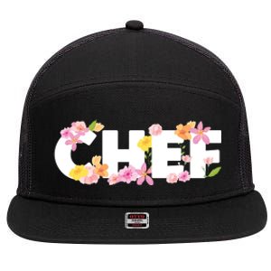 Chef Spring Floral 7 Panel Mesh Trucker Snapback Hat