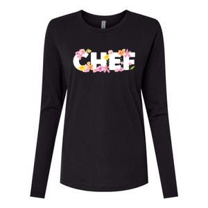 Chef Spring Floral Womens Cotton Relaxed Long Sleeve T-Shirt