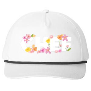 Chef Spring Floral Snapback Five-Panel Rope Hat