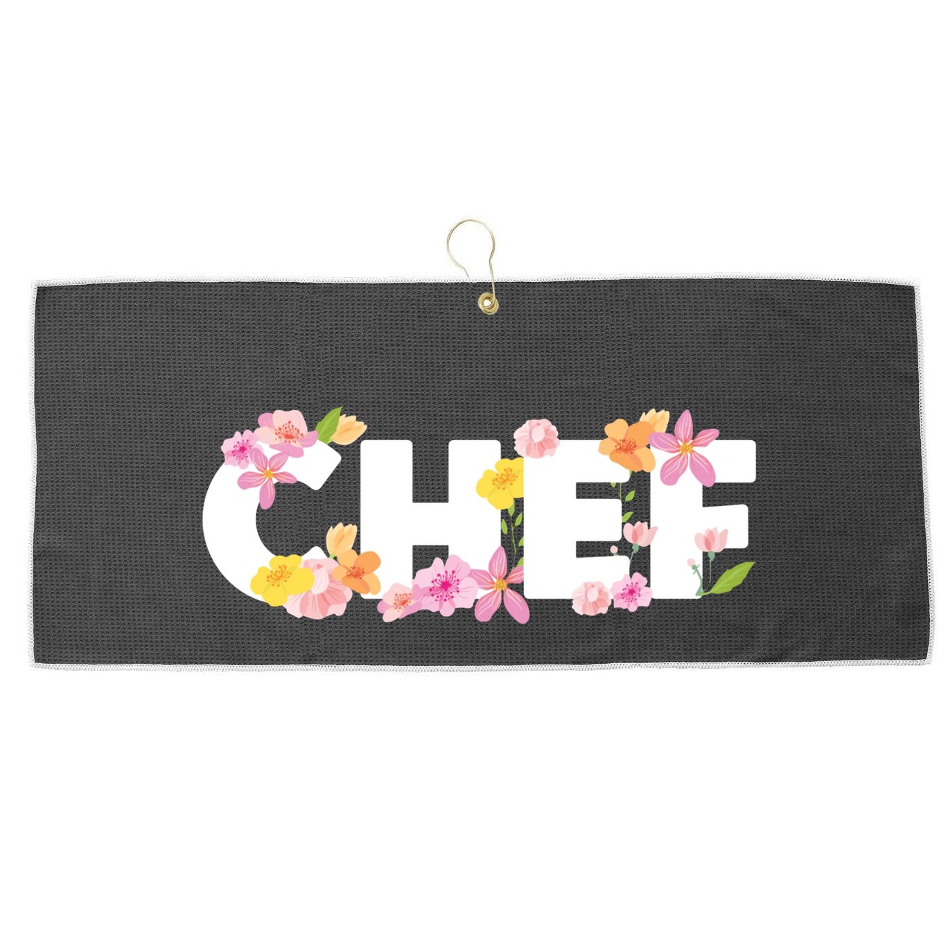 Chef Spring Floral Large Microfiber Waffle Golf Towel