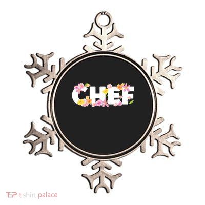 Chef Spring Floral Metallic Star Ornament