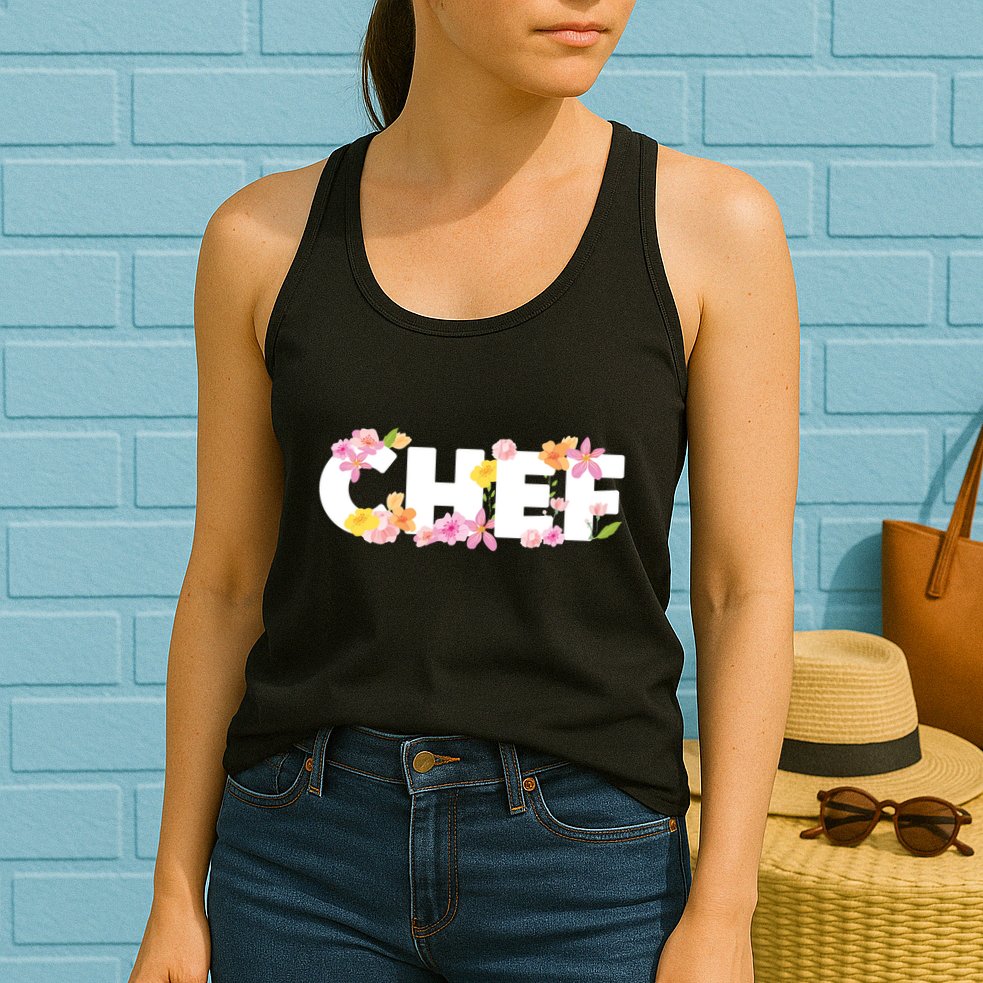 Chef Spring Floral Womens Tank Top