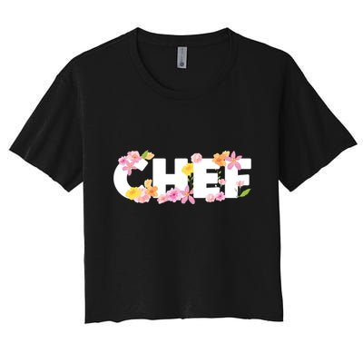 Chef Spring Floral Crop Top