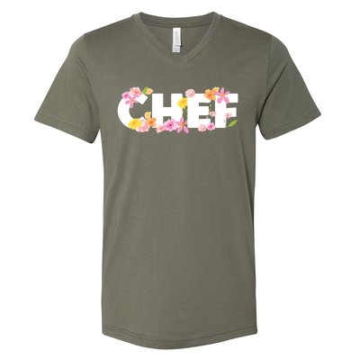 Chef Spring Floral V-Neck T-Shirt