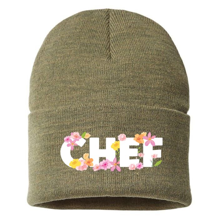 Chef Spring Floral Sustainable Knit Beanie