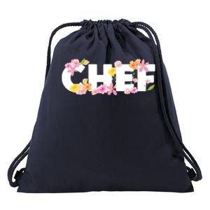 Chef Spring Floral Drawstring Bag