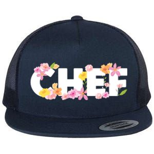 Chef Spring Floral Flat Bill Trucker Hat