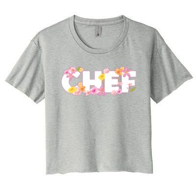 Chef Spring Floral Women's Crop Top Tee