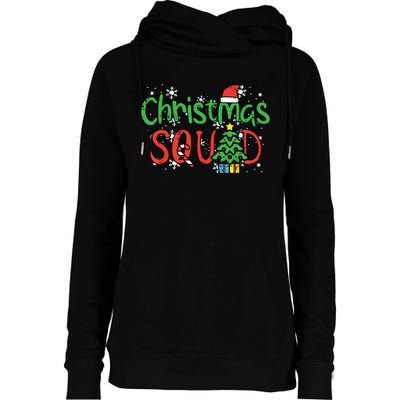 Christmas Squad Family Xmas Crew Womens Funnel Neck Pullover Hood