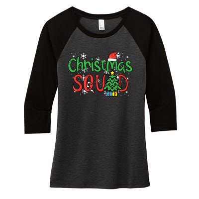 Christmas Squad Family Xmas Crew Women's Tri-Blend 3/4-Sleeve Raglan Shirt