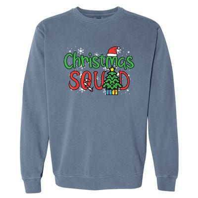 Christmas Squad Family Xmas Crew Garment-Dyed Sweatshirt