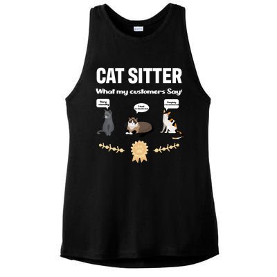 Cat Sitter Funny Cat Breeds What My Customers Say About Me Gift Ladies PosiCharge Tri-Blend Wicking Tank