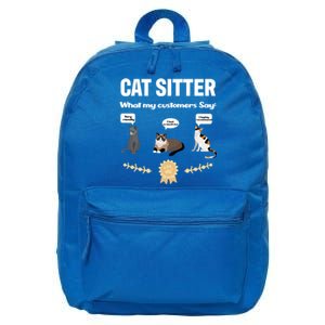 Cat Sitter Funny Cat Breeds What My Customers Say About Me Gift 16 in Basic Backpack