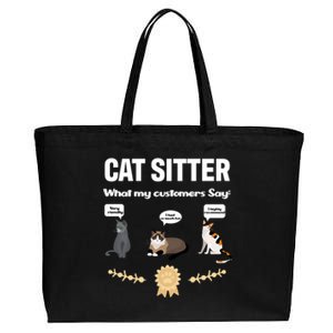 Cat Sitter Funny Cat Breeds What My Customers Say About Me Gift Cotton Canvas Jumbo Tote