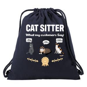 Cat Sitter Funny Cat Breeds What My Customers Say About Me Gift Drawstring Bag