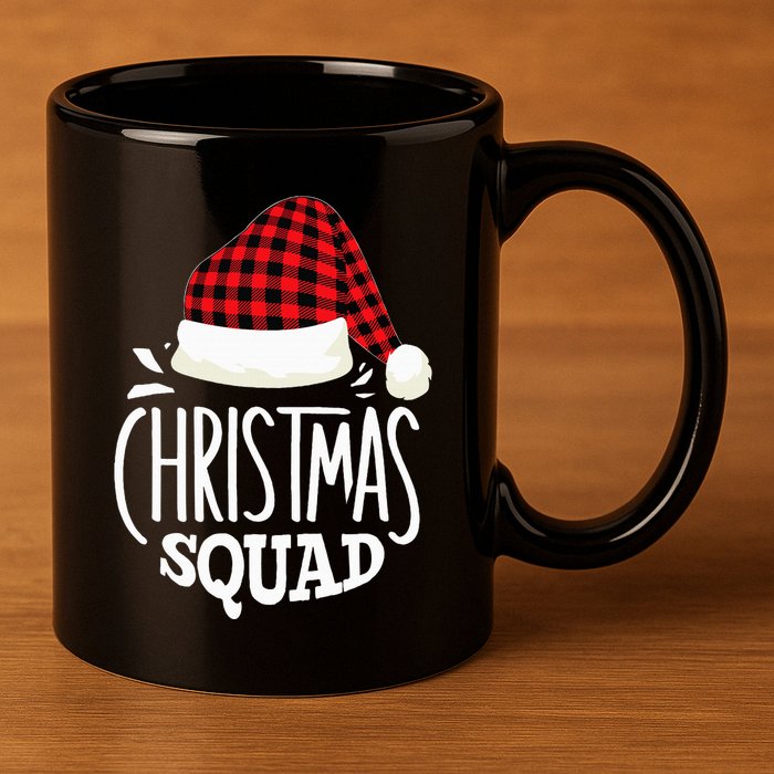 Christmas Squad Family Group Matching Christmas Pajama Party 11oz C Handle Ceramic Mug