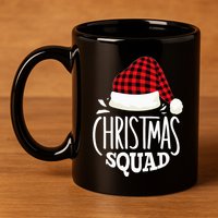 Christmas Squad Family Group Matching Christmas Pajama Party 11oz C Handle Ceramic Mug