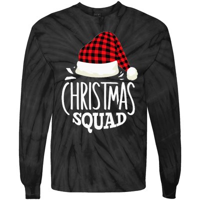 Christmas Squad Family Group Matching Christmas Pajama Party Tie-Dye Long Sleeve Shirt