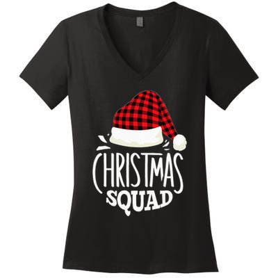 Christmas Squad Family Group Matching Christmas Pajama Party Women's V-Neck T-Shirt