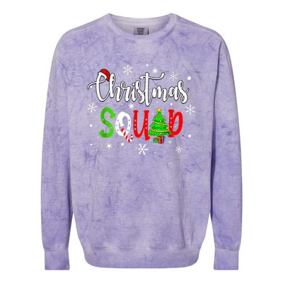 Christmas Squad Funny Family Xmas Tree Pajama Funny Gift Colorblast Crewneck Sweatshirt