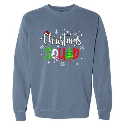 Christmas Squad Funny Family Xmas Tree Pajama Funny Gift Garment-Dyed Sweatshirt