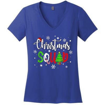 Christmas Squad Funny Family Xmas Tree Pajama Funny Gift Women's V-Neck T-Shirt