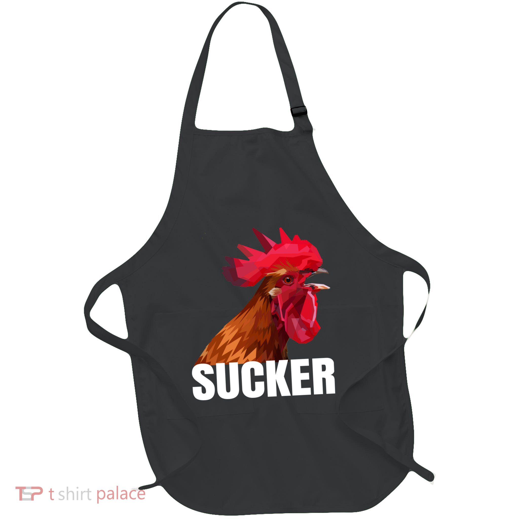 Cock Sucker Funny Rooster Joke Full-Length Apron With Pockets