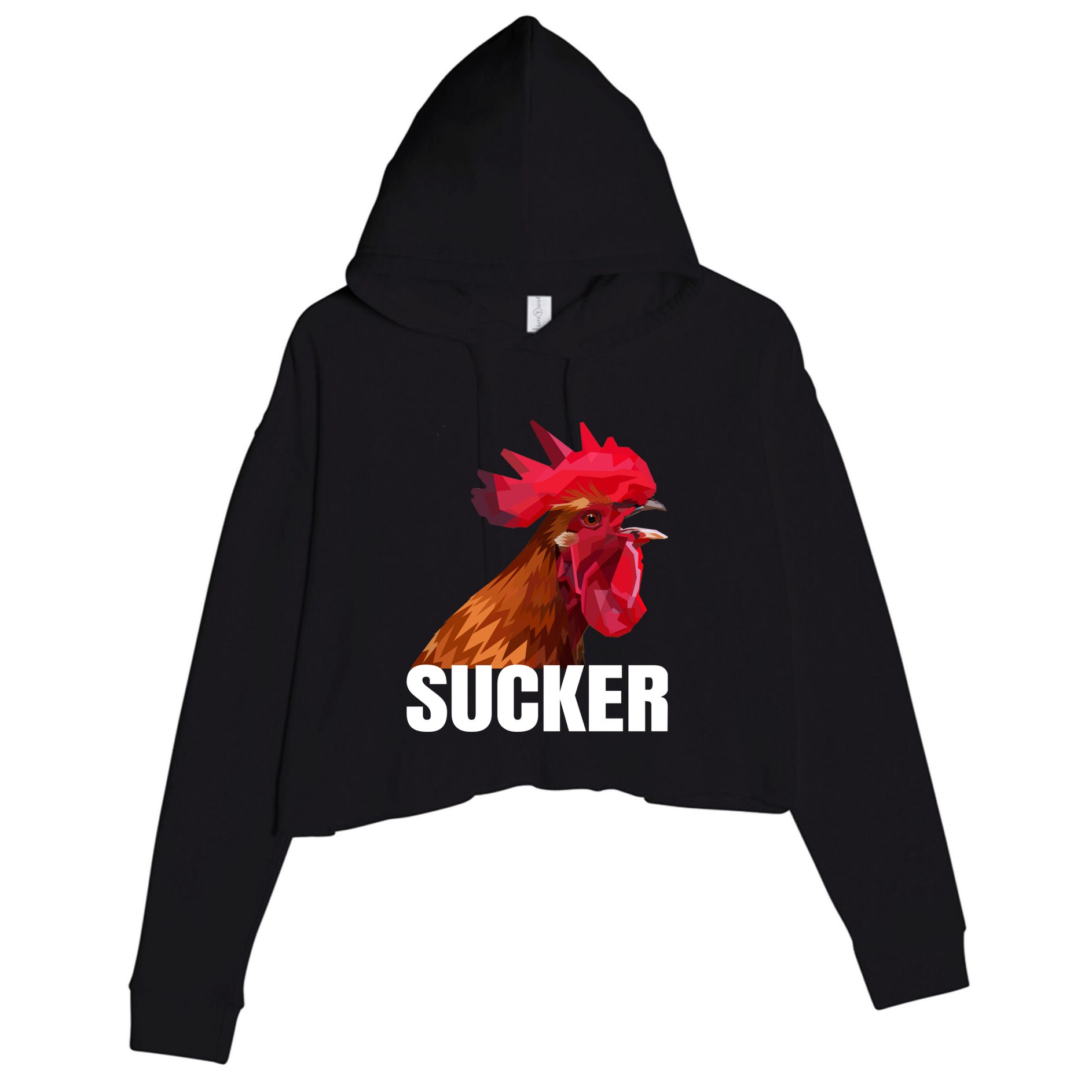 Cock Sucker Funny Rooster Joke Crop Fleece Hoodie