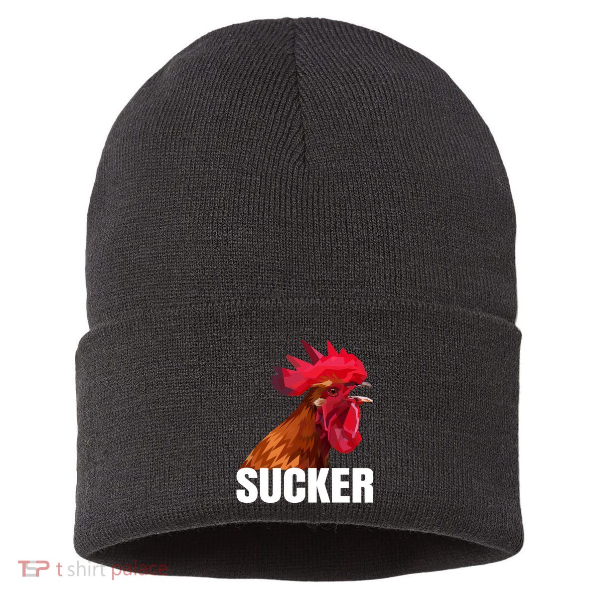 Cock Sucker Funny Rooster Joke Sustainable Knit Beanie