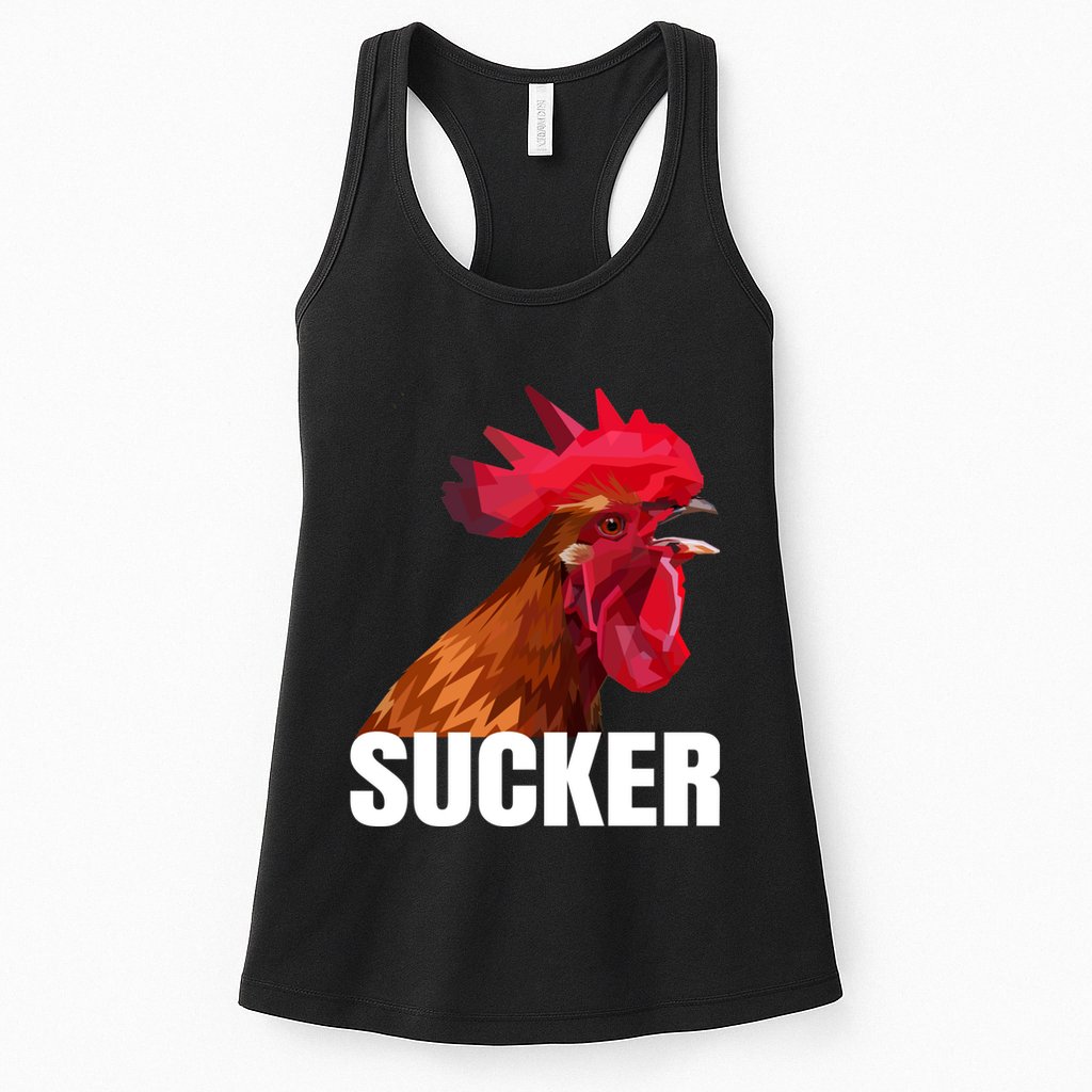 Cock Sucker Funny Rooster Joke Womens Tank Top