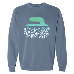 Curling Ston For Curler Curling Player Boy Curling Garment-Dyed Sweatshirt