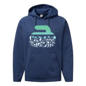 Curling Ston For Curler Curling Player Boy Curling Performance Fleece Hoodie