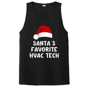 Christmas SantaS Favorite Hvac Tech Funny Pajama Technician Cute Gift PosiCharge Competitor Tank