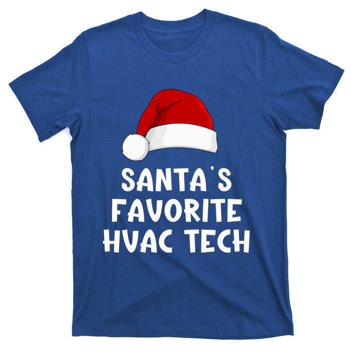 Christmas SantaS Favorite Hvac Tech Funny Pajama Technician Cute Gift T-Shirt