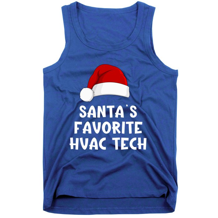 Christmas SantaS Favorite Hvac Tech Funny Pajama Technician Cute Gift Tank Top