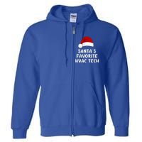 Christmas SantaS Favorite Hvac Tech Funny Pajama Technician Cute Gift Full Zip Hoodie