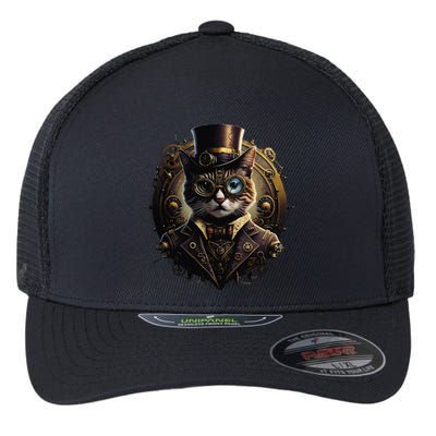 Cat Steampunk Fashion Vintage Victorian Style Flexfit Unipanel Trucker Cap