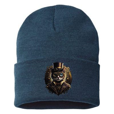 Cat Steampunk Fashion Vintage Victorian Style Sustainable Knit Beanie