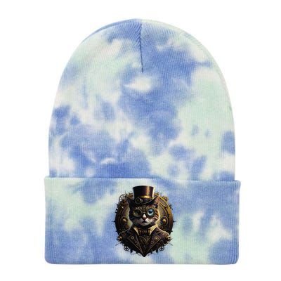 Cat Steampunk Fashion Vintage Victorian Style Tie Dye 12in Knit Beanie