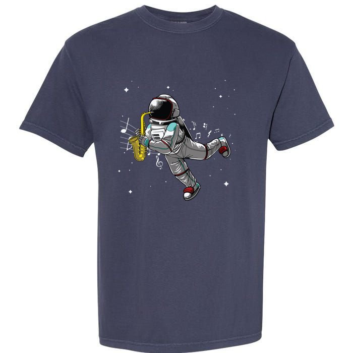 Cool Saxophone For Men Women Astronaut Jazz Musician Players Garment-Dyed Heavyweight T-Shirt