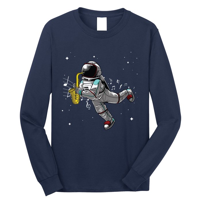 Cool Saxophone For Men Women Astronaut Jazz Musician Players Long Sleeve Shirt