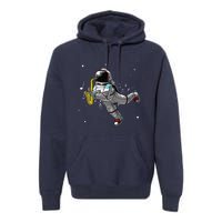 Cool Saxophone For Men Women Astronaut Jazz Musician Players Premium Hoodie