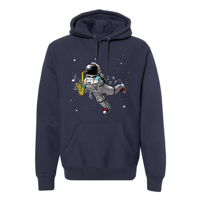 Cool Saxophone For Men Women Astronaut Jazz Musician Players Premium Hoodie