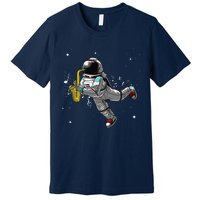 Cool Saxophone For Men Women Astronaut Jazz Musician Players Premium T-Shirt