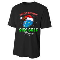 Cute Santa's Favorite Disc Golf Player Fun Christmas Pajama Performance Sprint T-Shirt