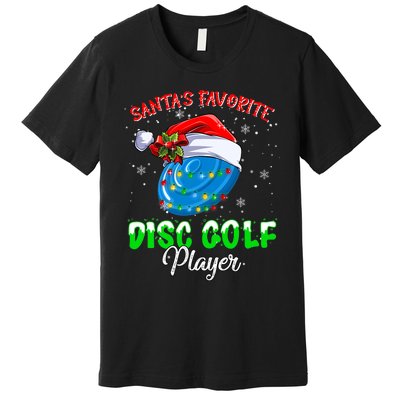 Cute Santa's Favorite Disc Golf Player Fun Christmas Pajama Premium T-Shirt